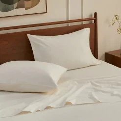 Meso Queen Brushed Cotton Sheet Set - White
