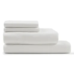 Meso Queen Brushed Cotton Sheet Set - White