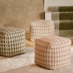 Mia 18" Pouf - Woodland Green