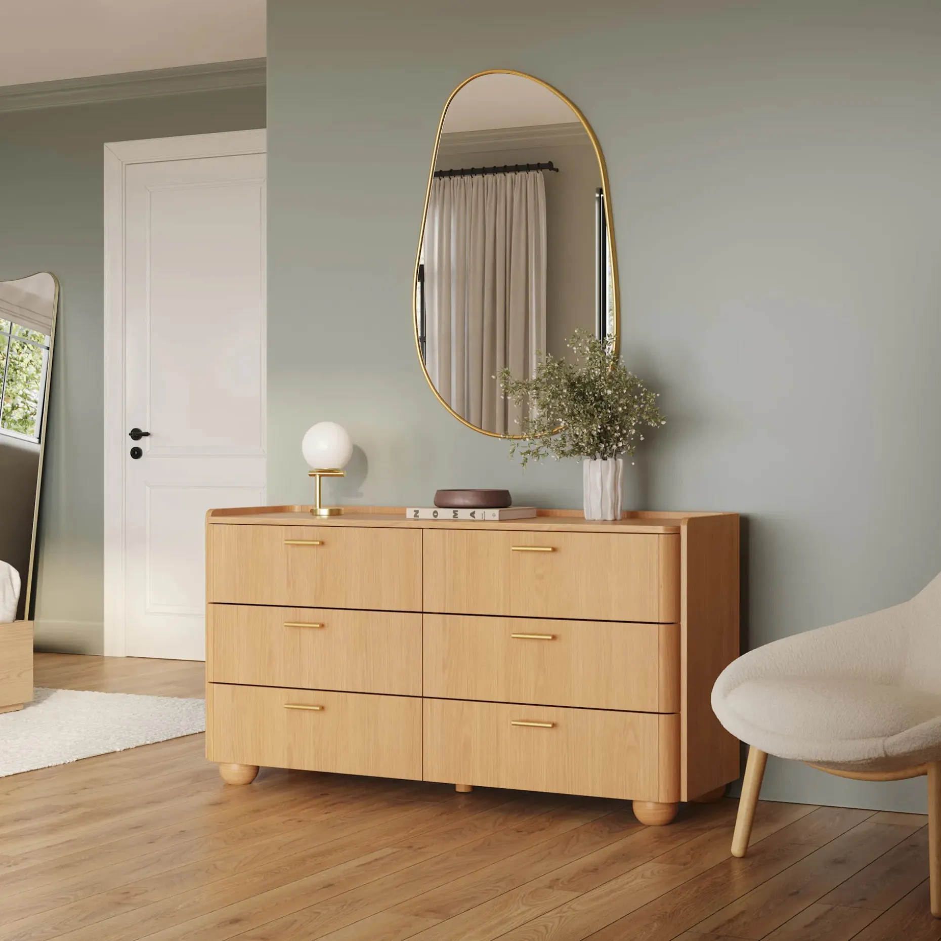 Miila 6-Drawer Double Dresser - White Oak