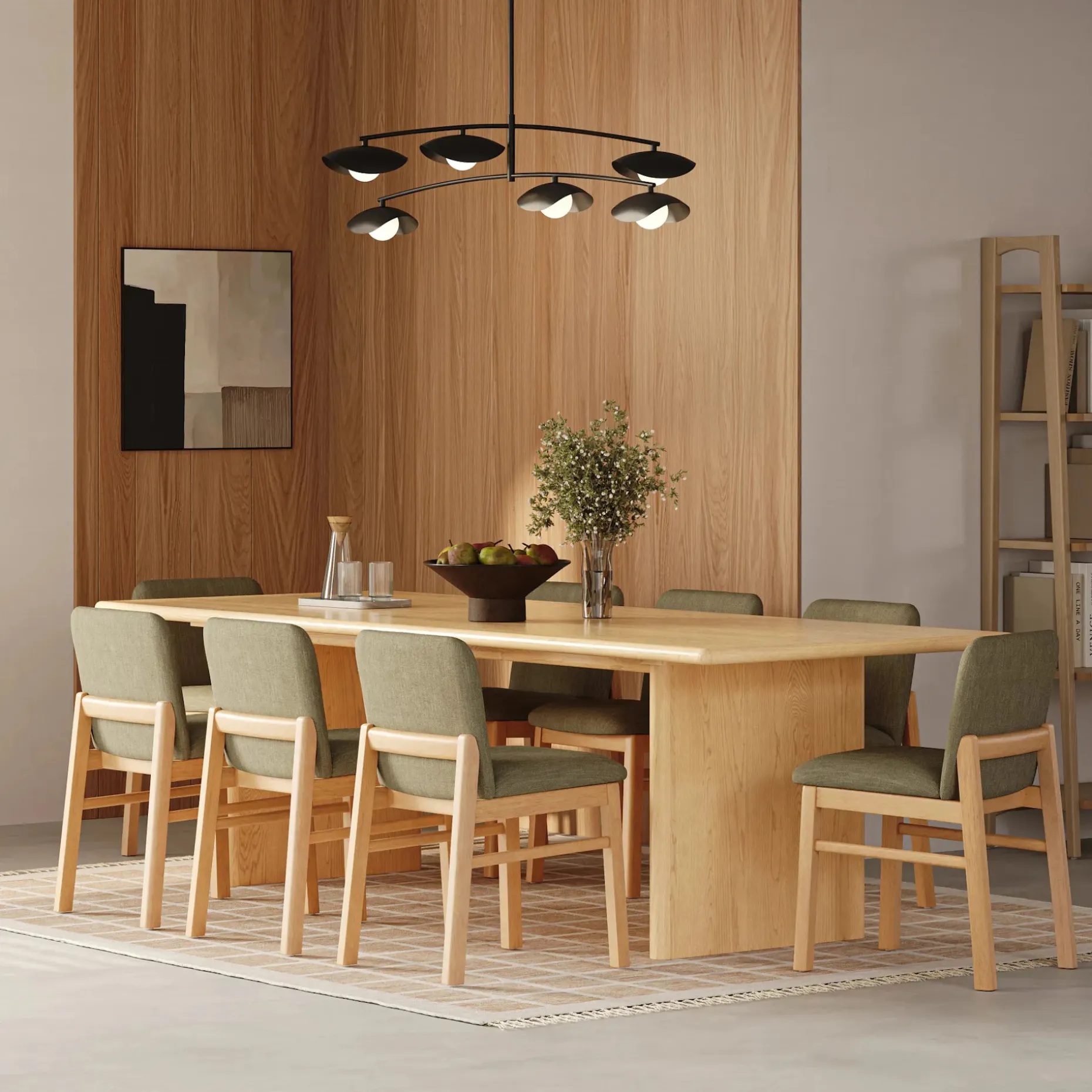 Mikkel Dining Chair - White Oak and Algonquin Green
