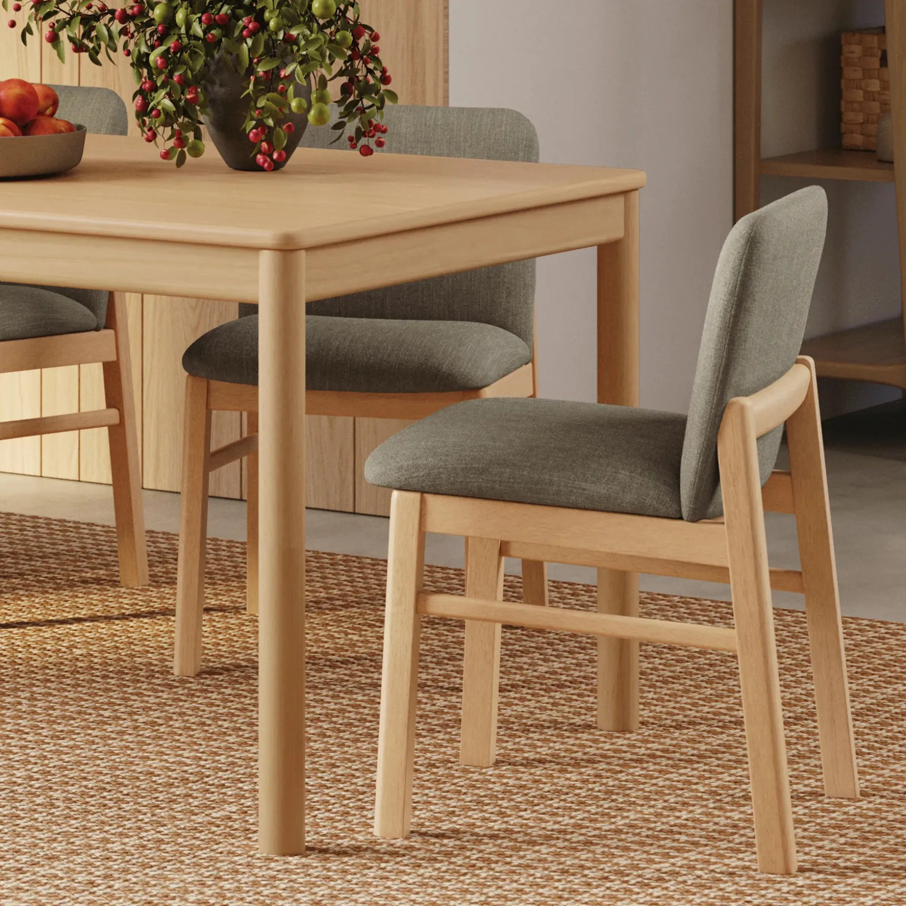 Mikkel Dining Chair - White Oak and Algonquin Green