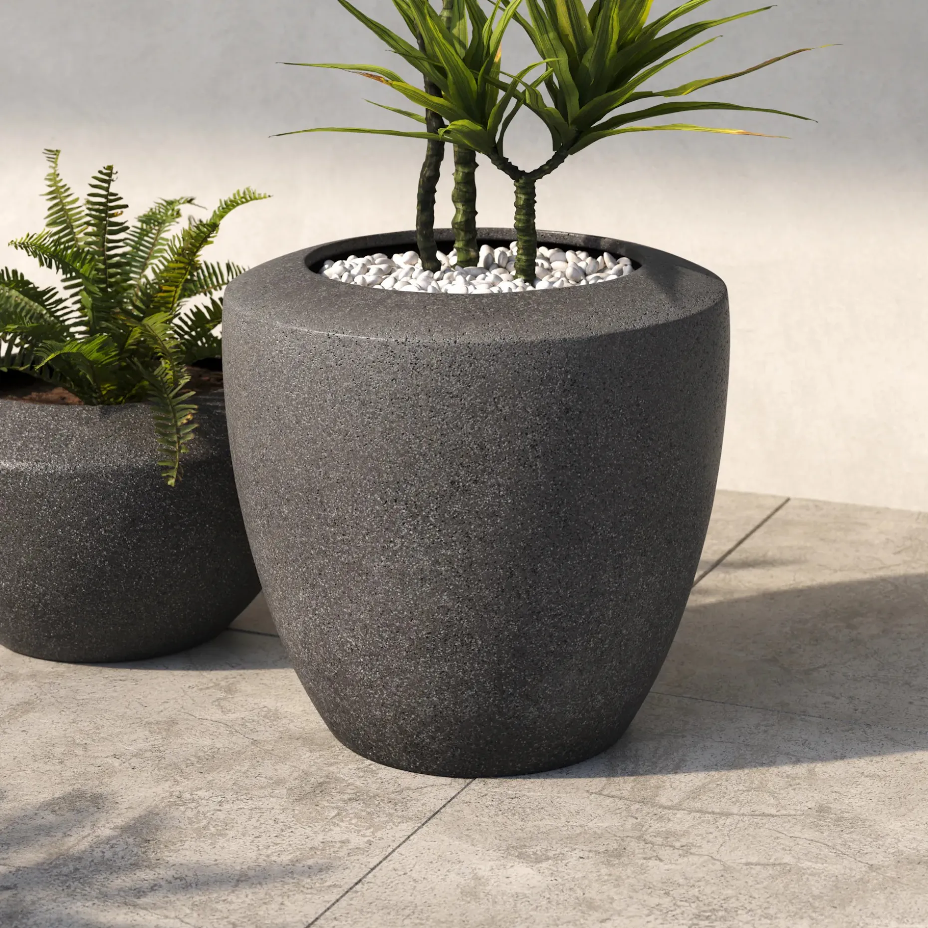 Mithra Large Indoor/Outdoor Planter - Charcoal