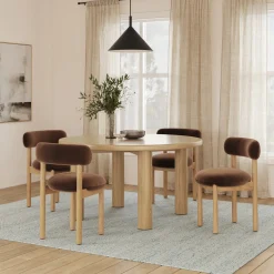 Munk Velvet Dining Chair - White Oak and Hale Earth