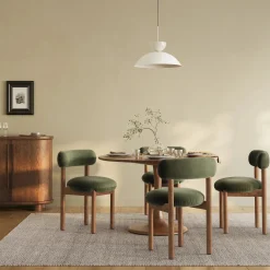 Munk Velvet Dining Chair - White Oak and Hale Earth