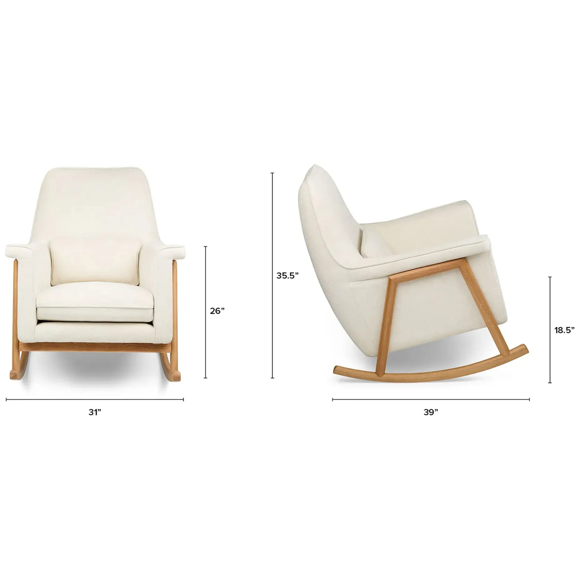 Munni 31" Rocking Lounge Chair - Oleander White
