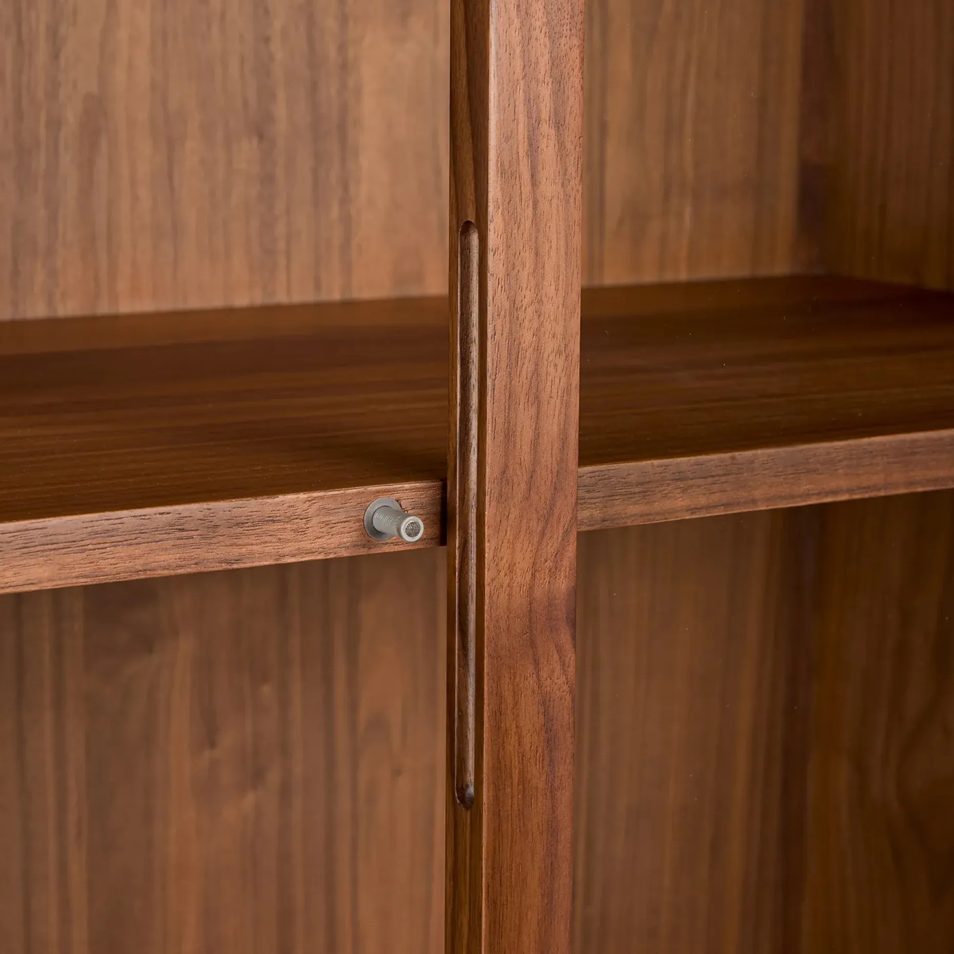 Mysen 35.5" Glass Cabinet - Walnut