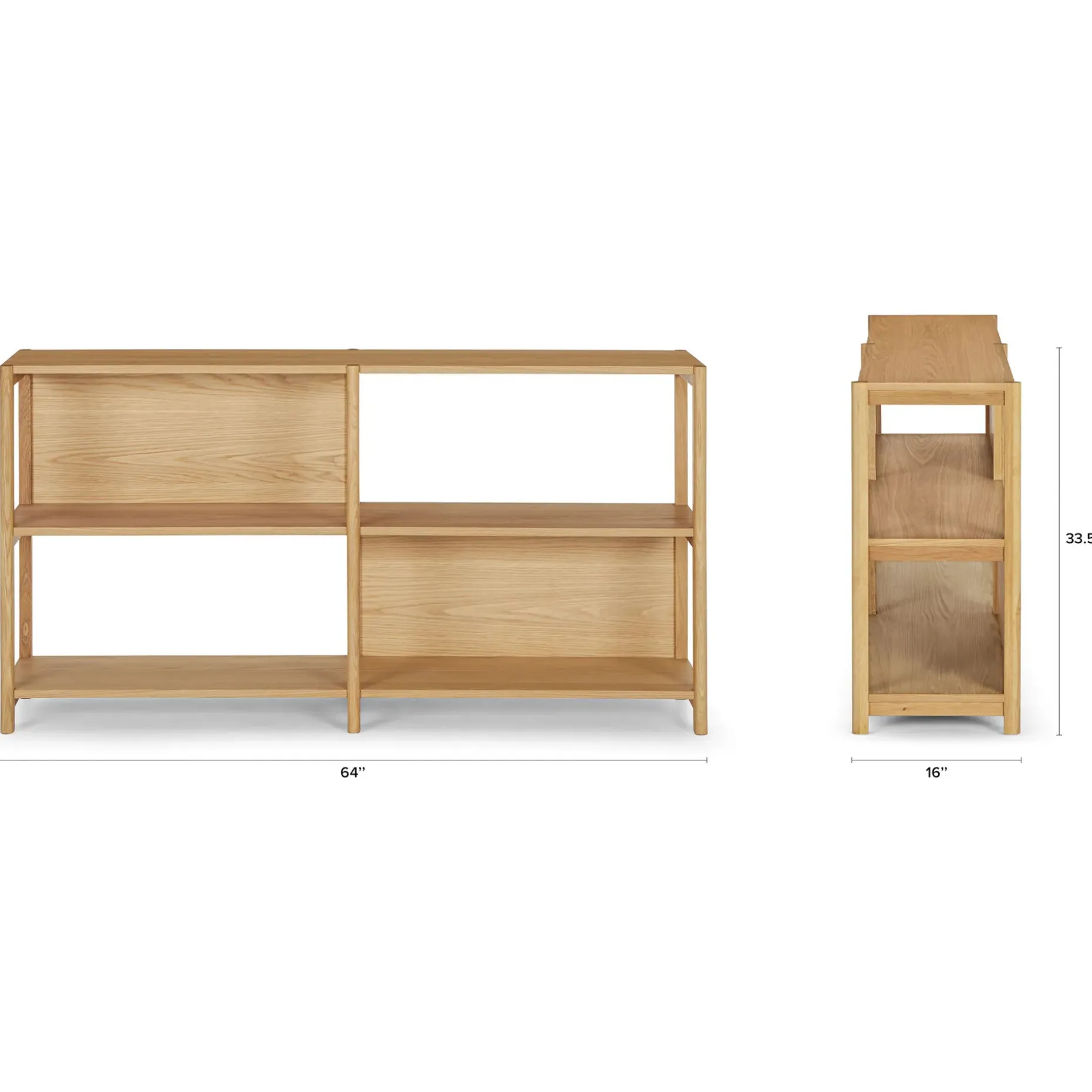 Mysen 64" Shelving Unit, Short - Natural Oak