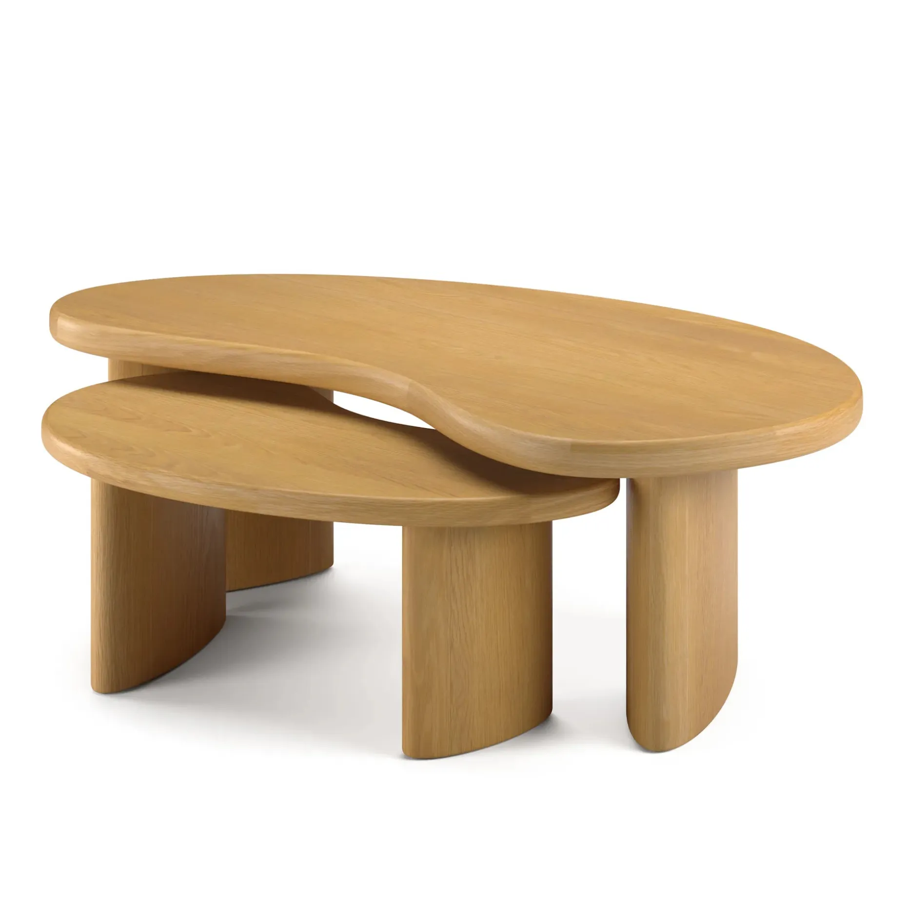 Neah 49" Nesting Coffee Table Set - Natural Oak