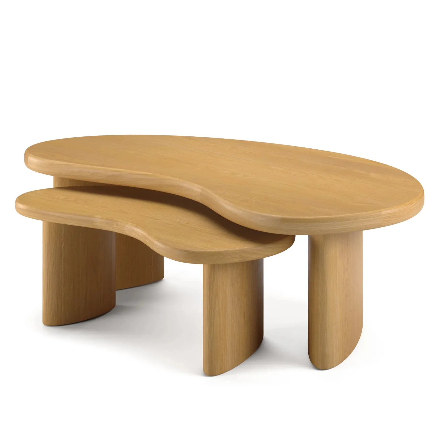 Neah 49" Nesting Coffee Table Set - Natural Oak