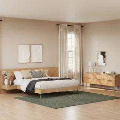 Nera 6-Drawer Low Triple Dresser - Oak