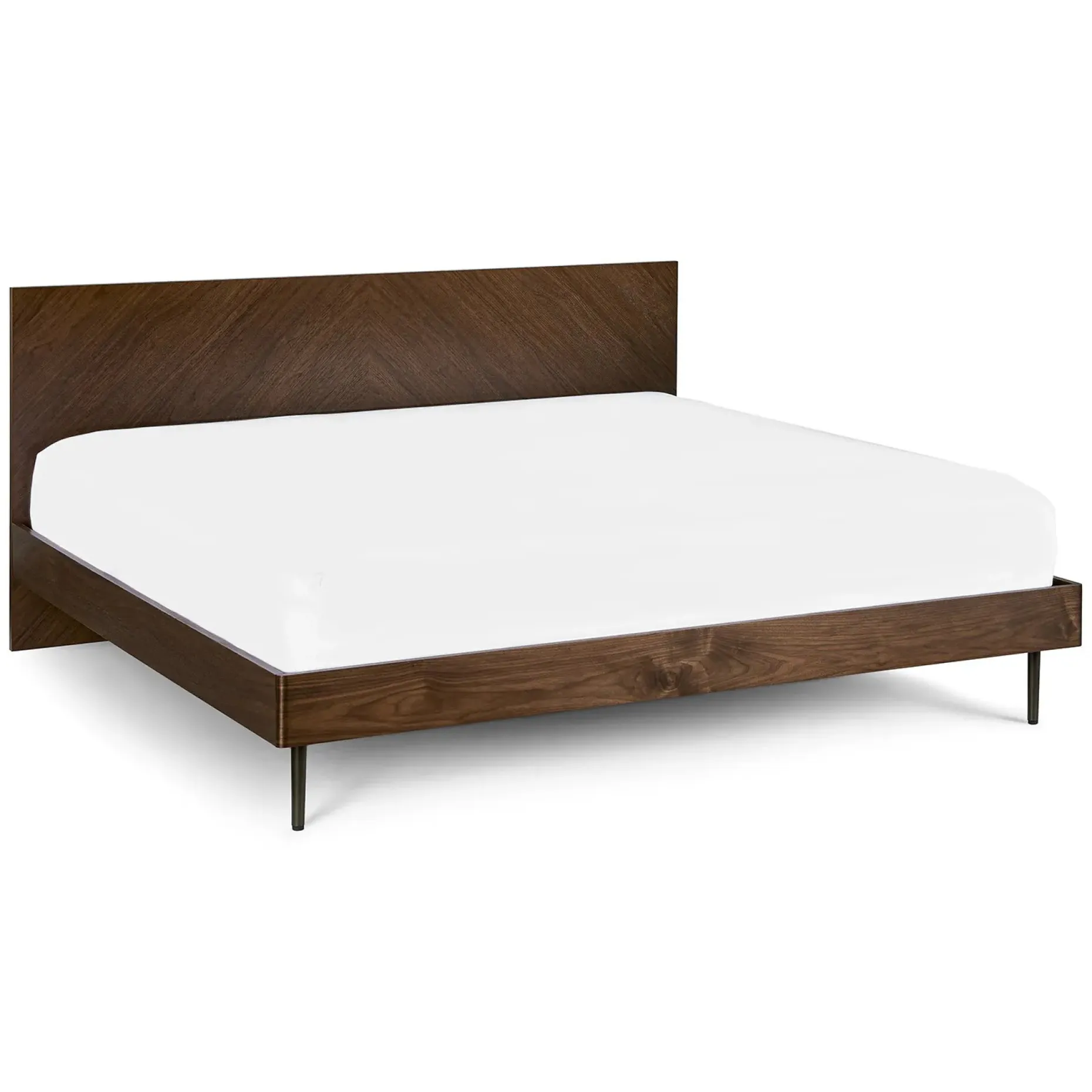 Nera King Low Profile Bed - Walnut