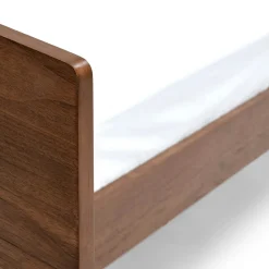 Nera King Low Profile Bed with Nightstands Set - Walnut