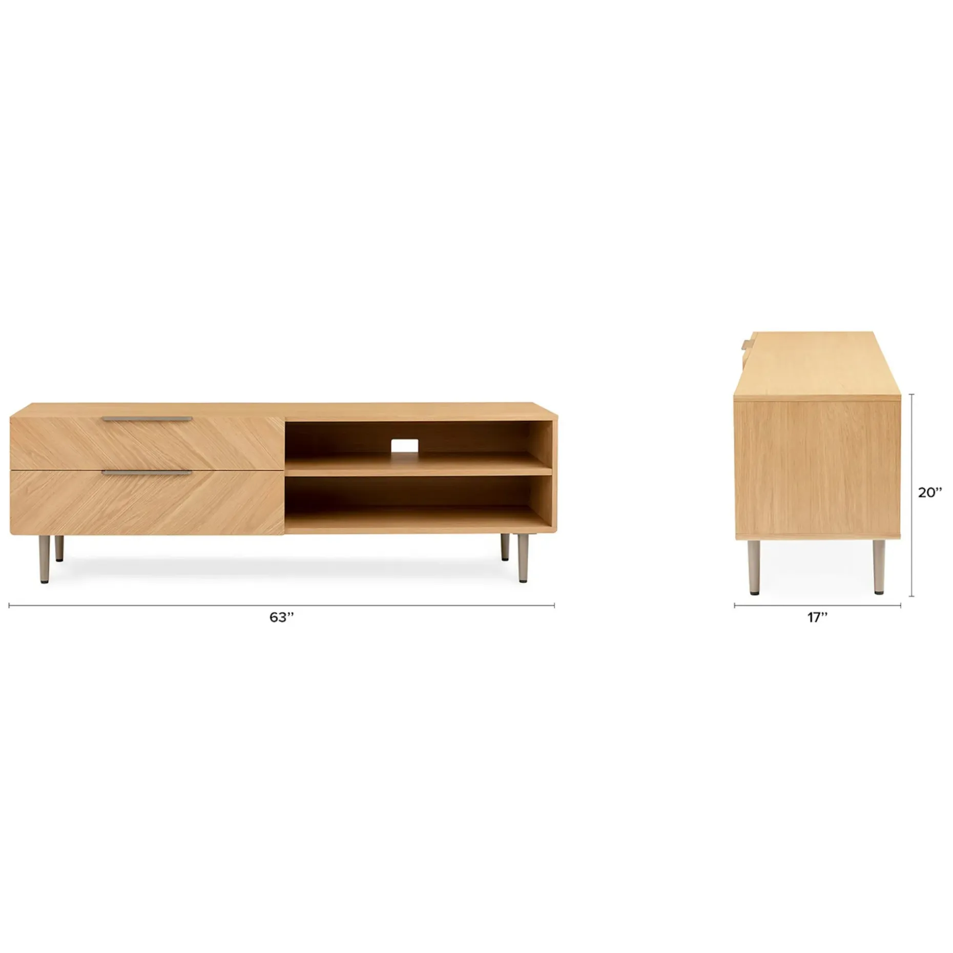 Nera 63" Low Media Unit - Oak