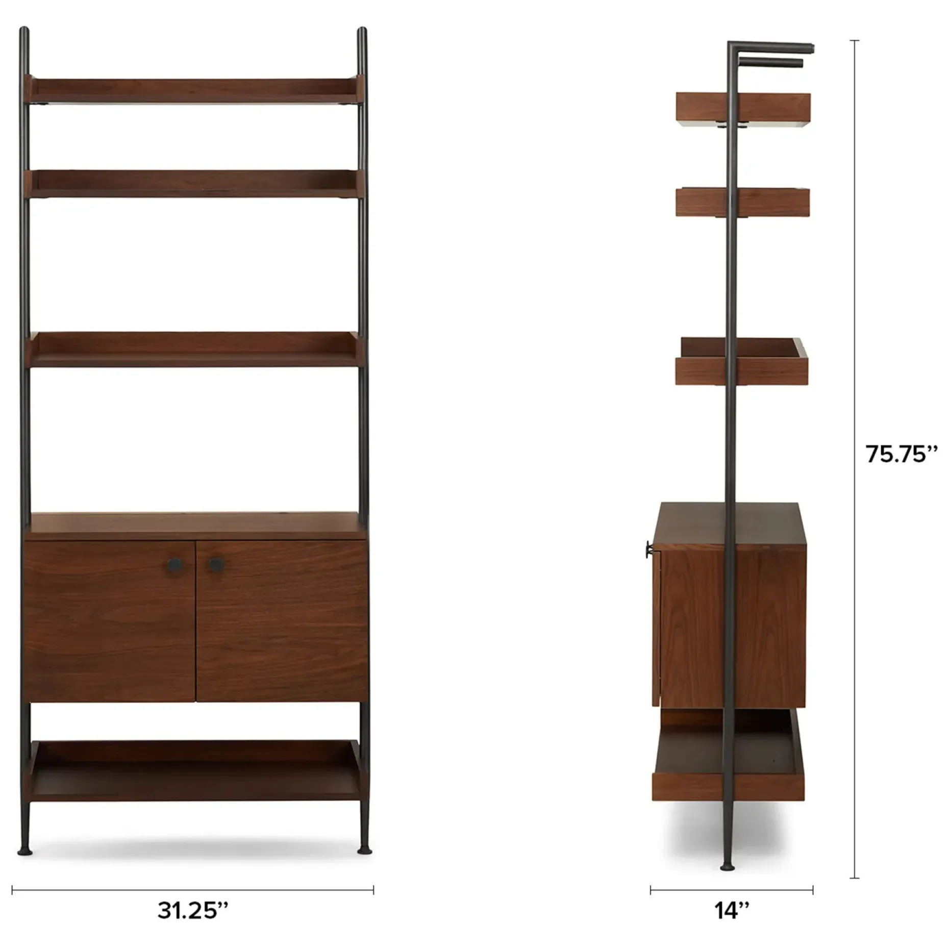 Newberry 31.25" Shelving Unit, Wide - Walnut