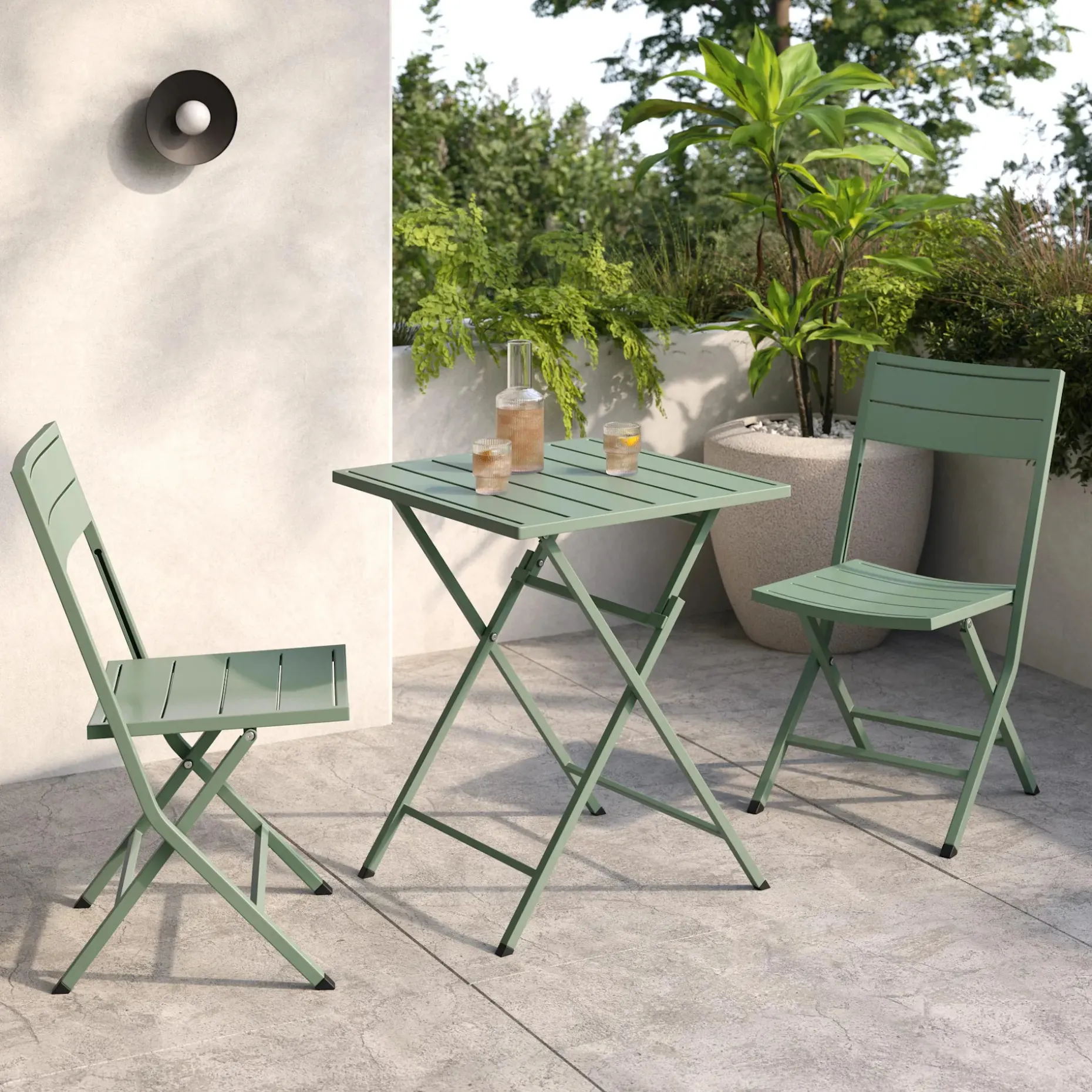 Nina Outdoor Folding Cafe Table - Khaki Green