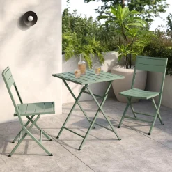 Nina Outdoor Folding Dining Chair - Khaki Green