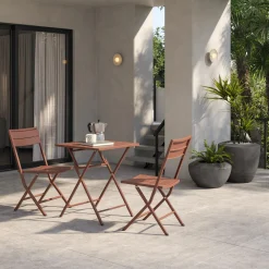 Nina Outdoor Folding Dining Chair - Ochre Brown