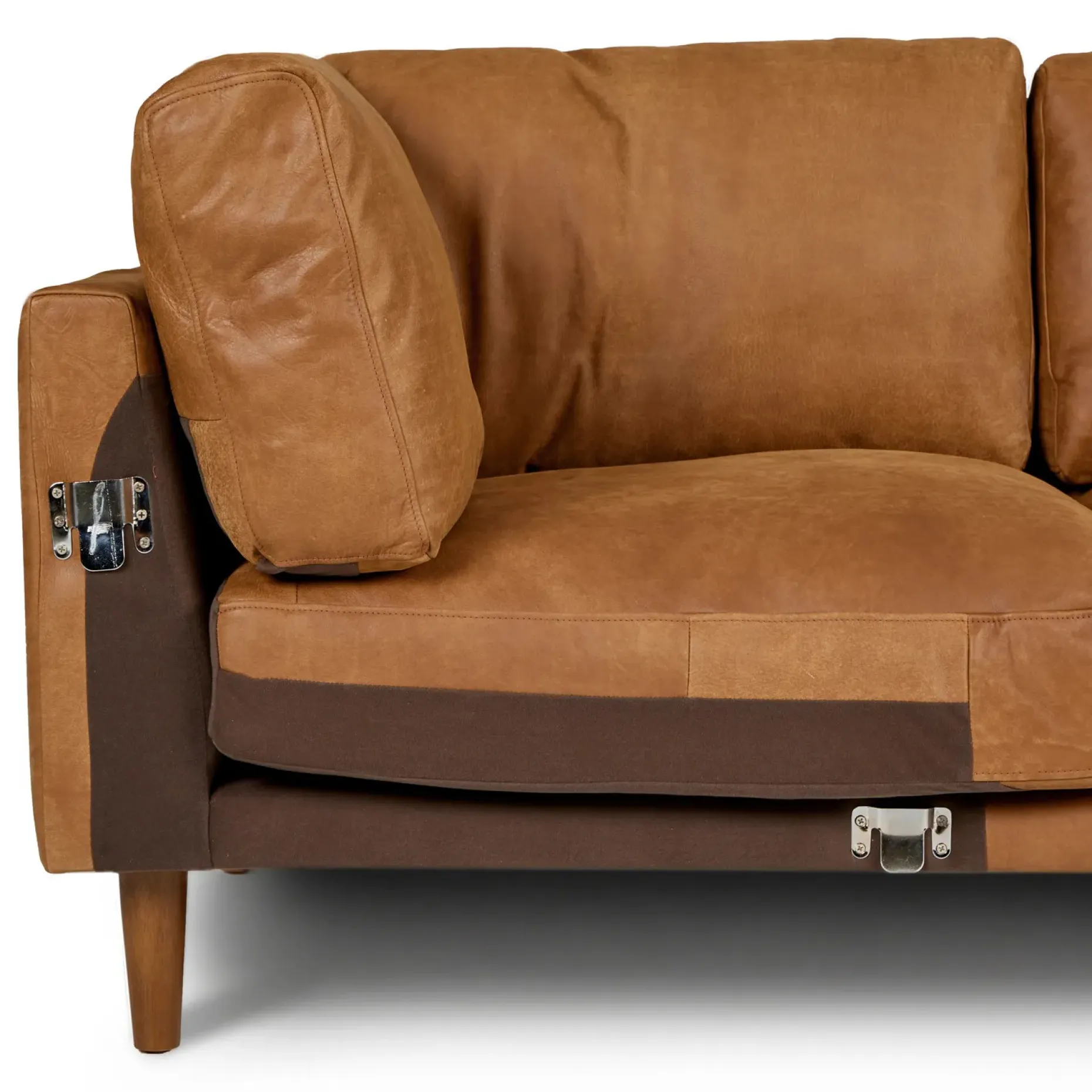 Nirvana 88" Leather Corner Sectional - Dakota Tan