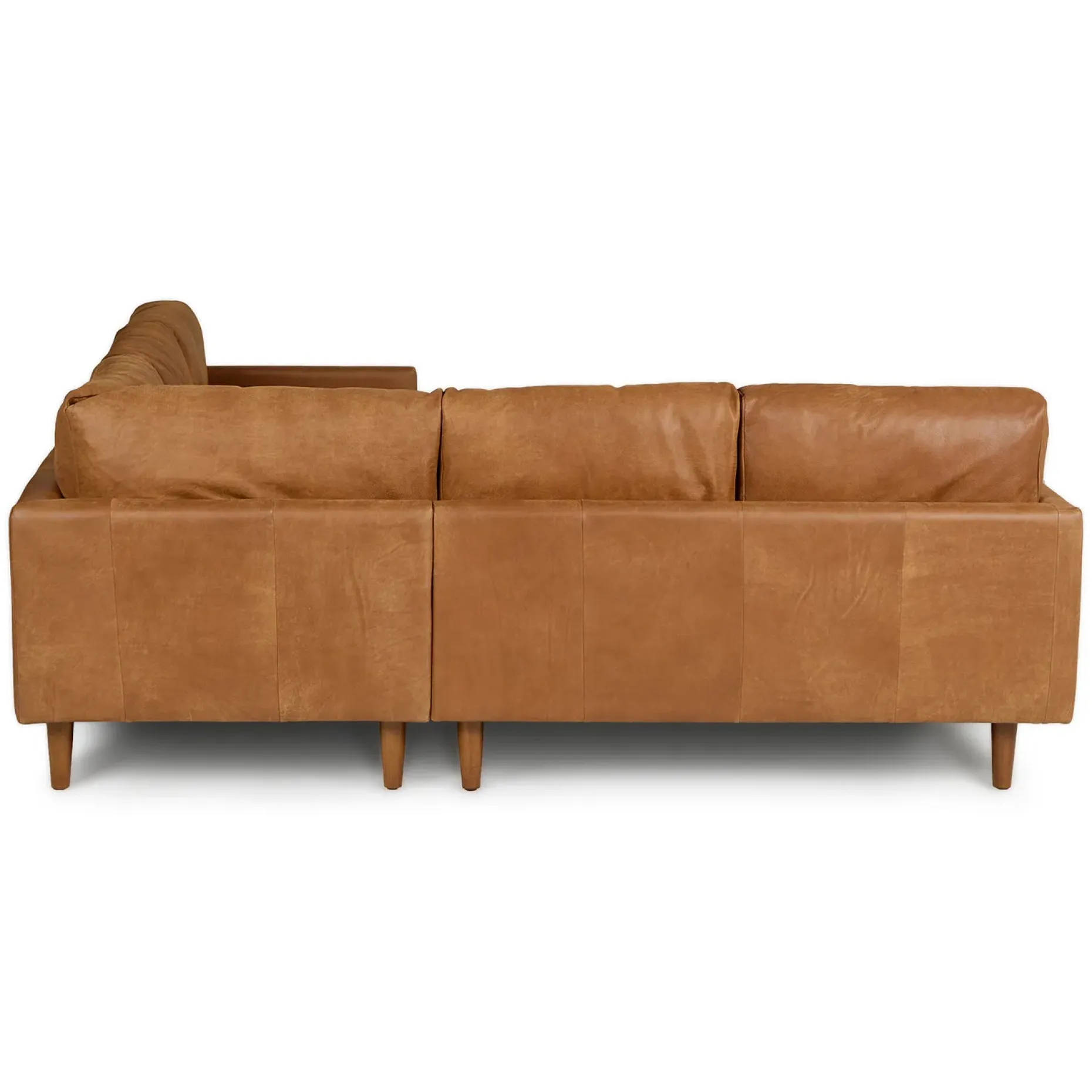 Nirvana 88" Leather Corner Sectional - Dakota Tan