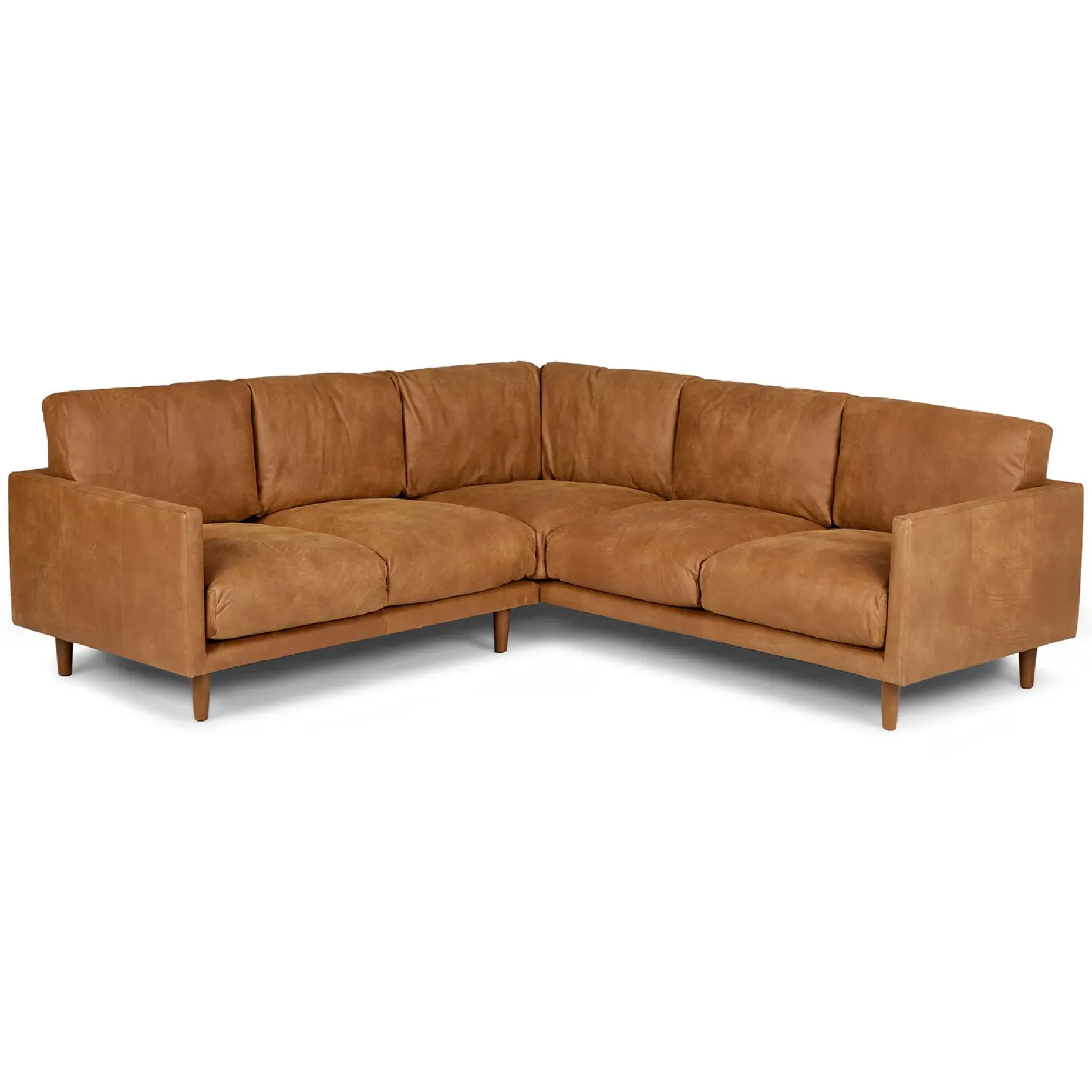 Nirvana 88" Leather Corner Sectional - Dakota Tan