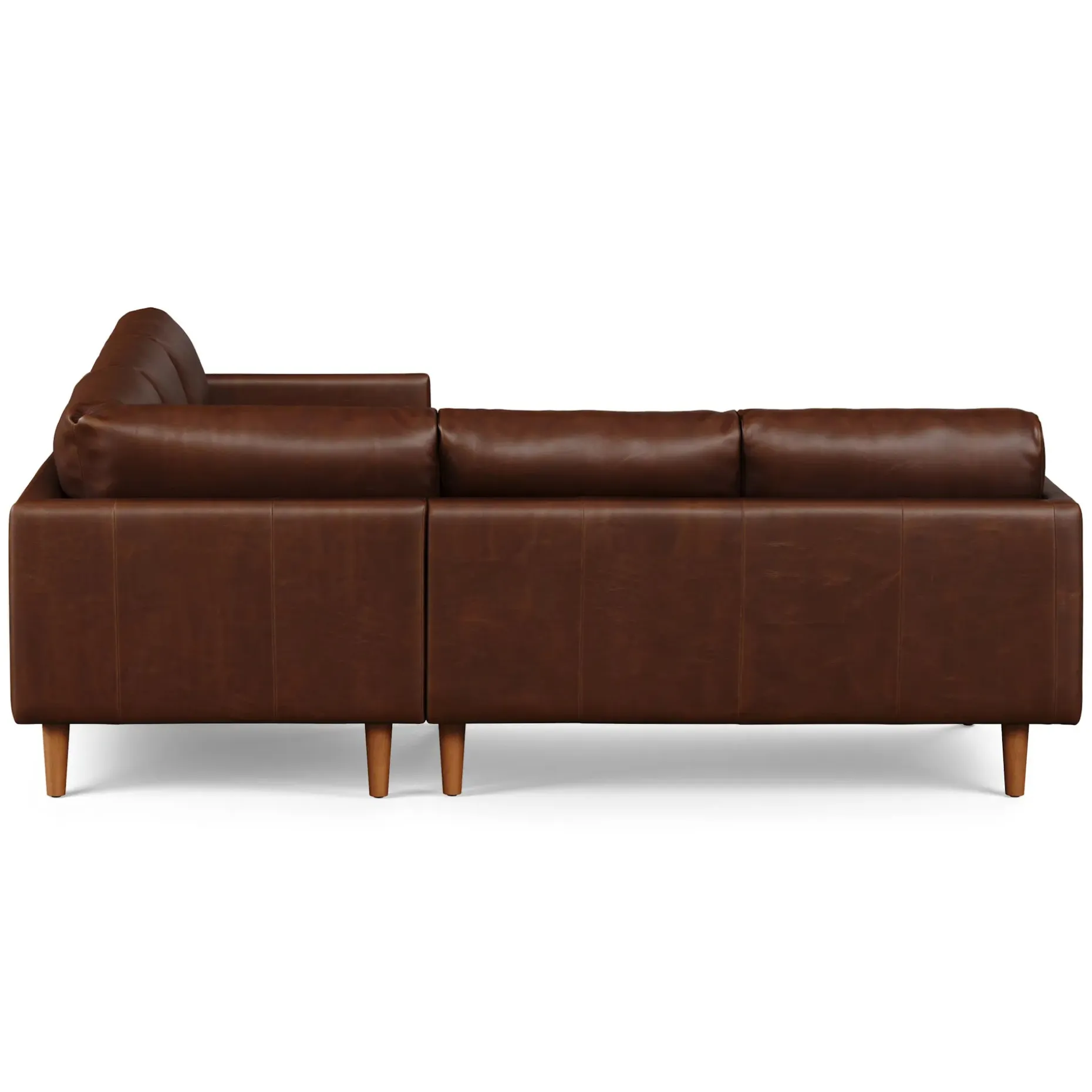 Nirvana 88" Leather Corner Sectional - Indiana Brown