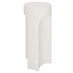 Noah Outdoor Cement Drink & Side Table Set - White