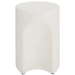 Noah Outdoor Cement Drink & Side Table Set - White