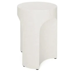 Noah Outdoor Cement Drink & Side Table Set - White