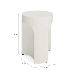 Noah Outdoor Cement Drink & Side Table Set - White