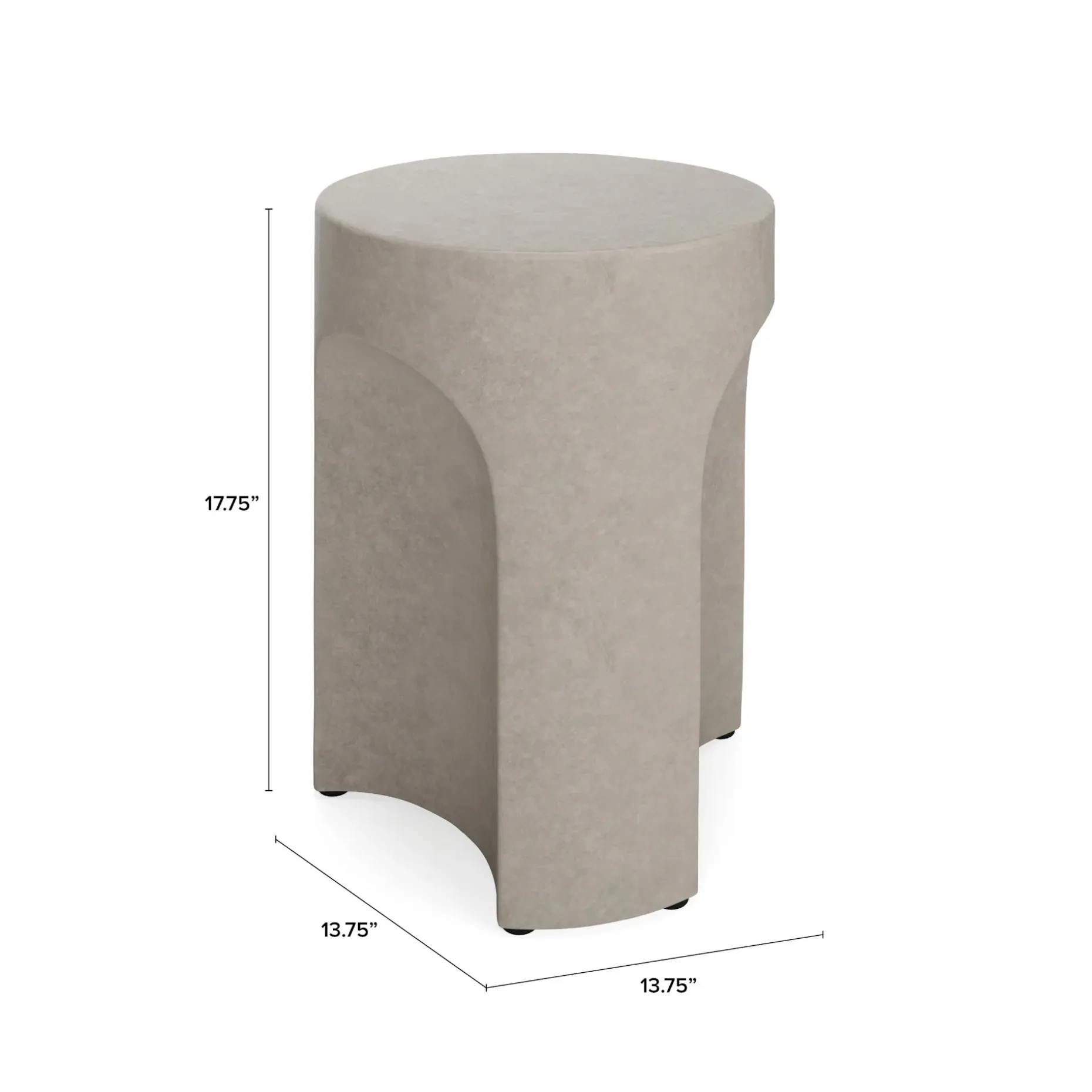 Noah Outdoor Cement Drink & Side Table Set - Gray