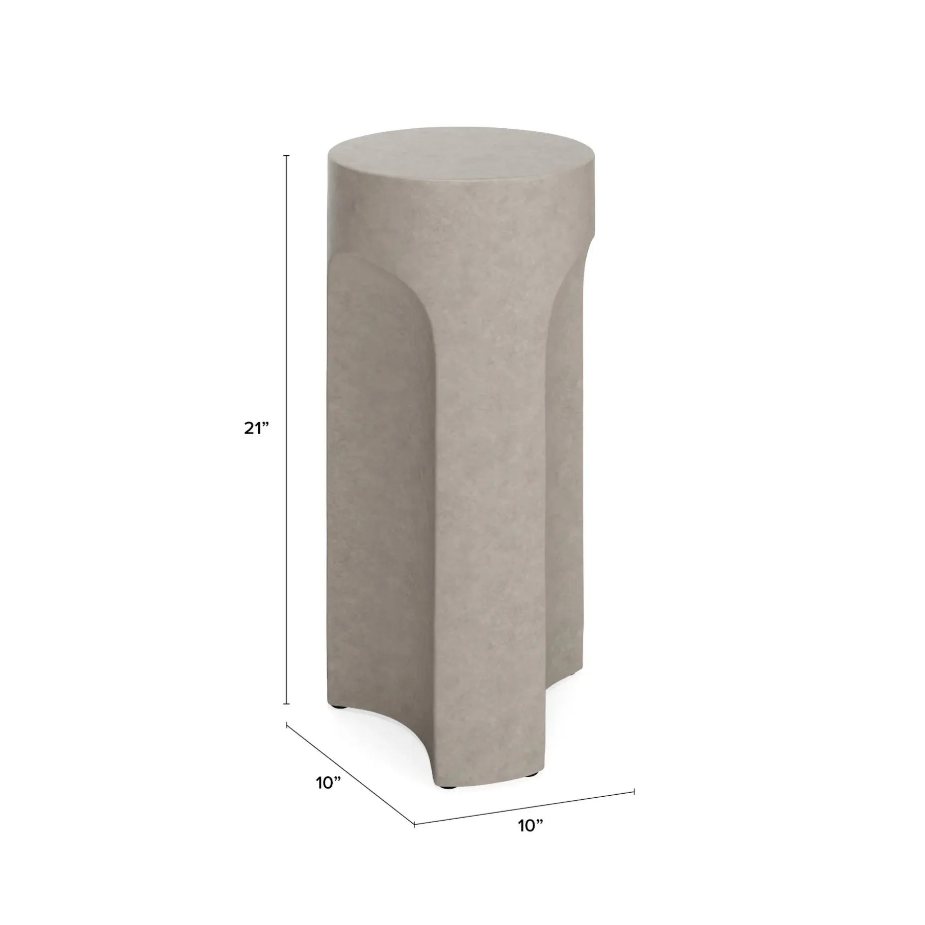 Noah Outdoor Cement Drink & Side Table Set - Gray