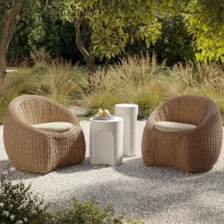 Noah Outdoor Cement Drinks Table - White