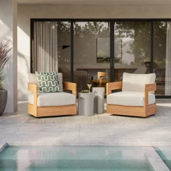 Noah Outdoor Cement Drinks Table - Gray