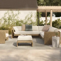 Noah Outdoor Cement Side Table - White