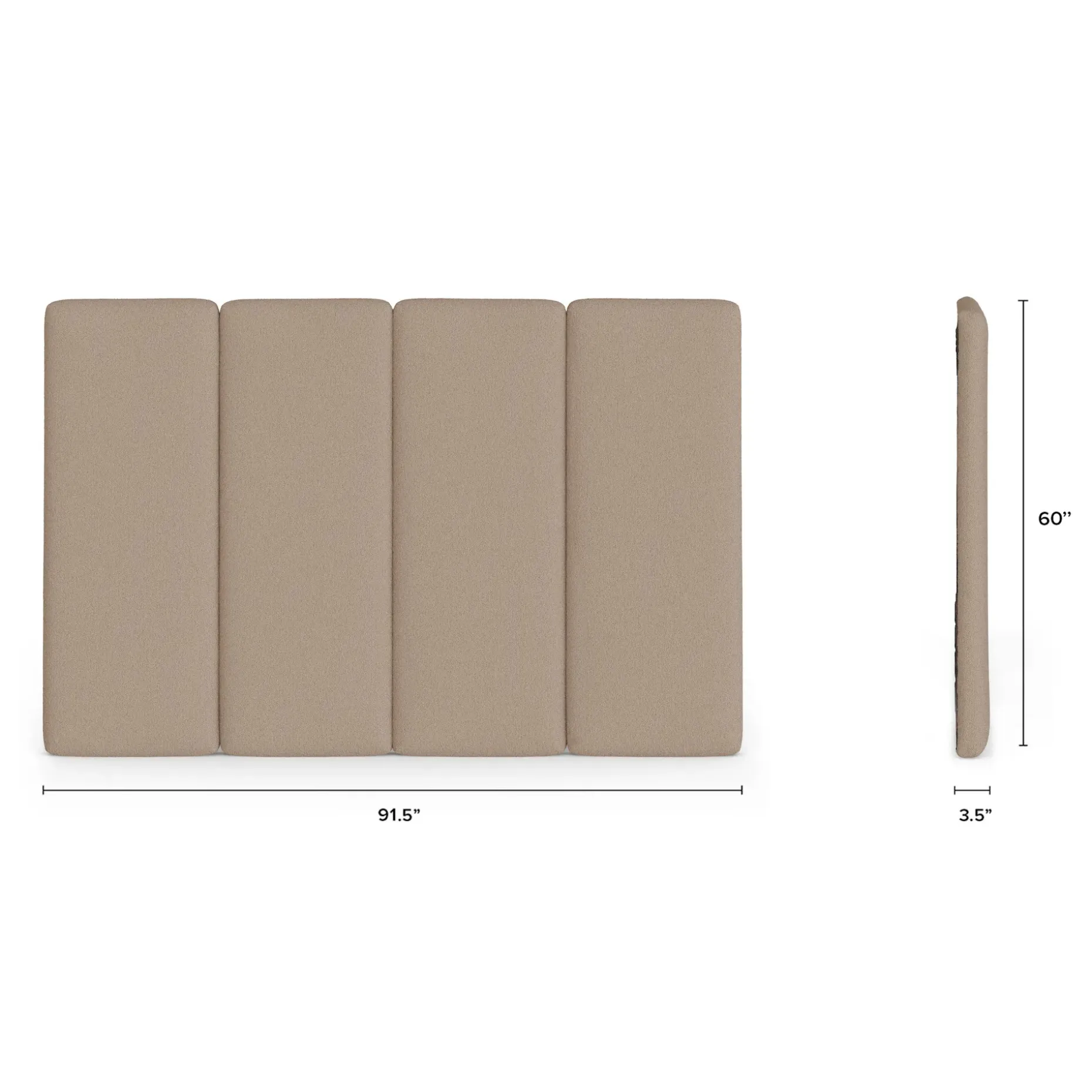 Noel King Tall Headboard - Sandstone Wool Bouclé