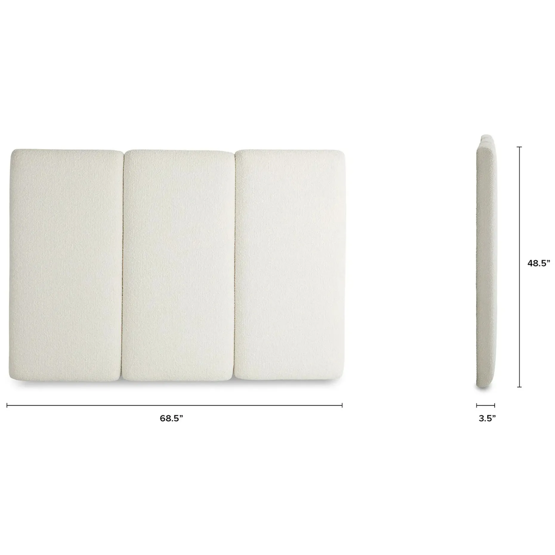 Noel Queen Headboard - Lunaria White Bouclé