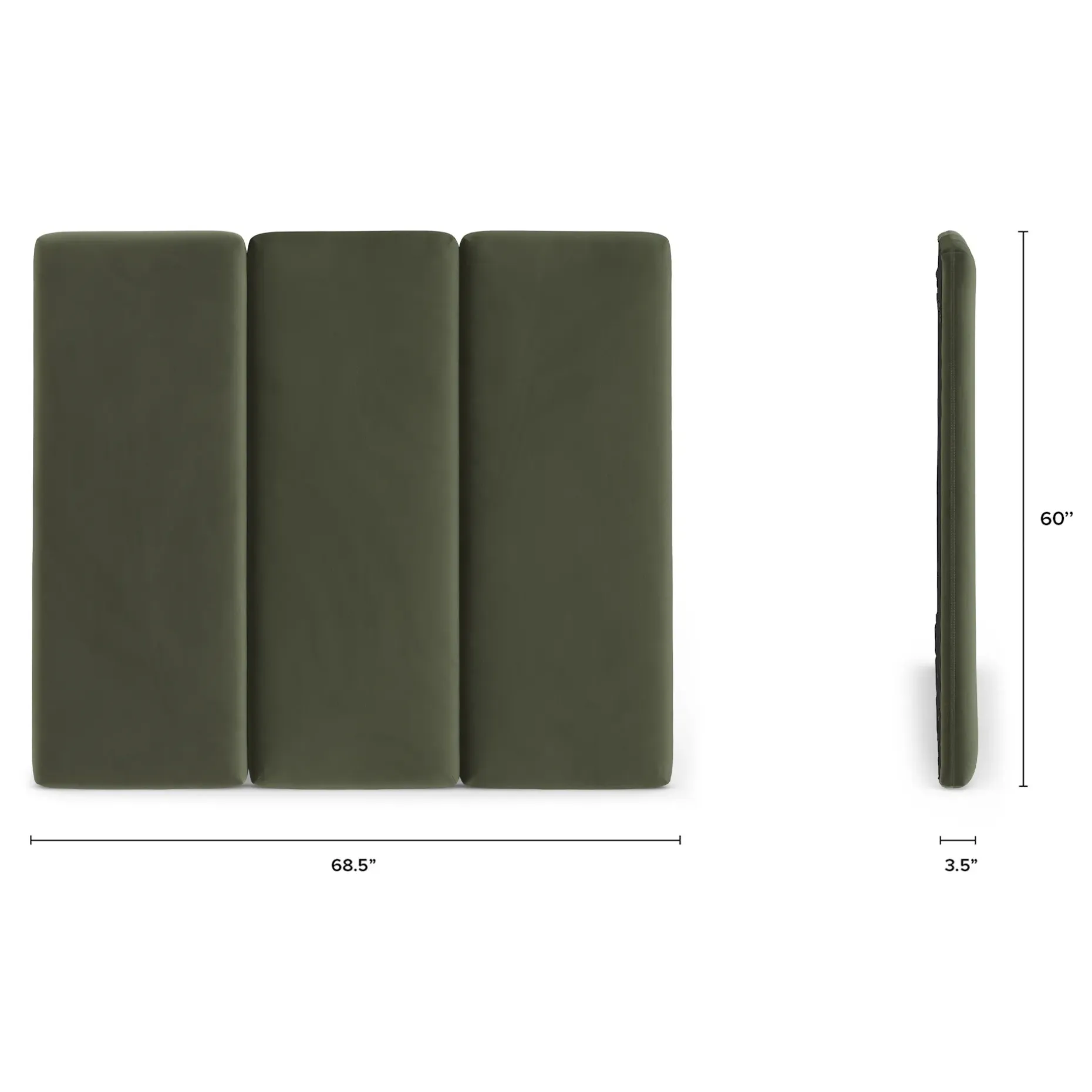 Noel Queen Tall Velvet Headboard - Hale Fir Green
