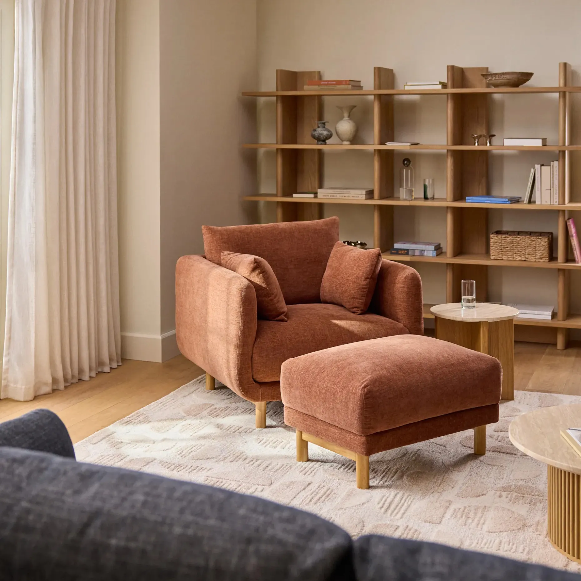 Nora 40.5" Lounge Chair - Hestia Caramel