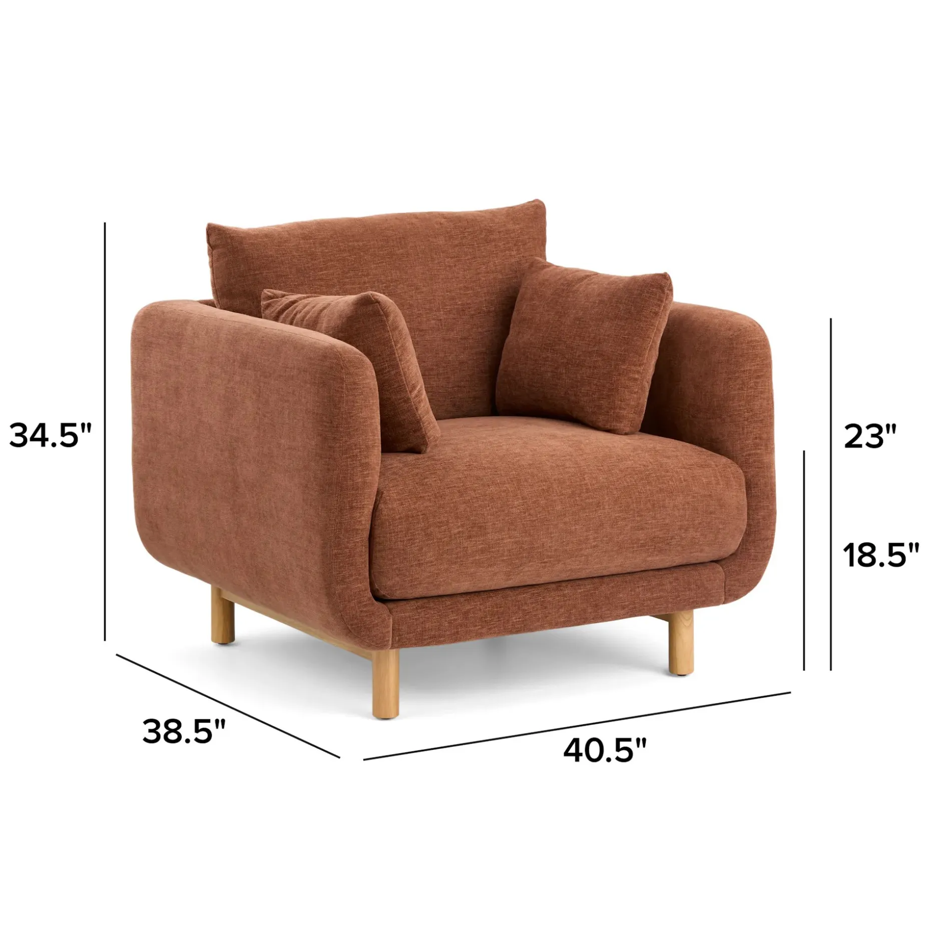 Nora 40.5" Lounge Chair - Hestia Caramel