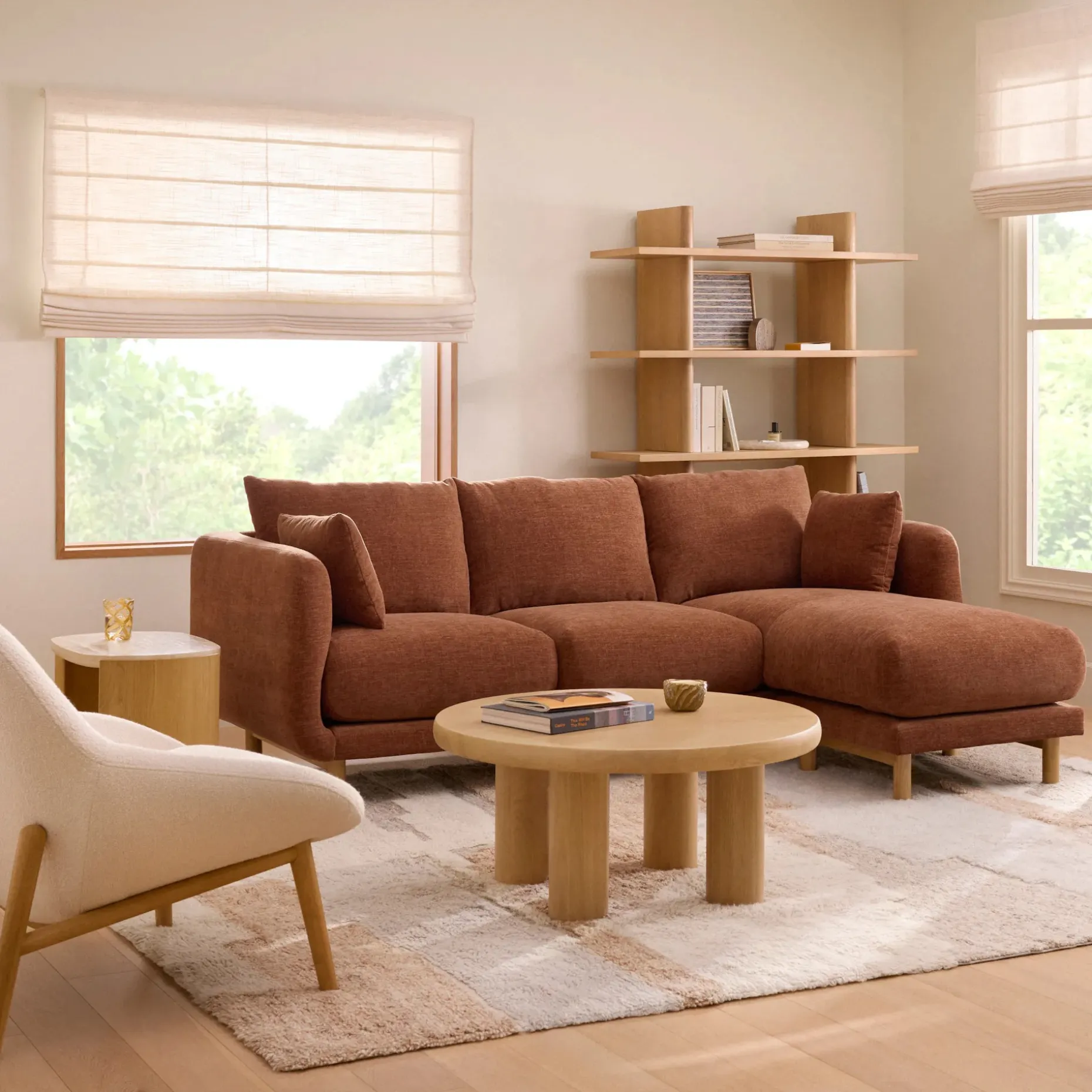 Nora 90" Reversible Sectional - Hestia Caramel