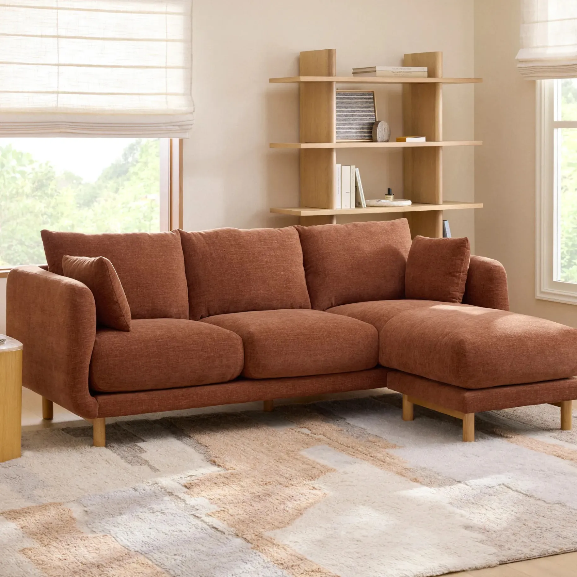 Nora 90" Reversible Sectional - Hestia Caramel