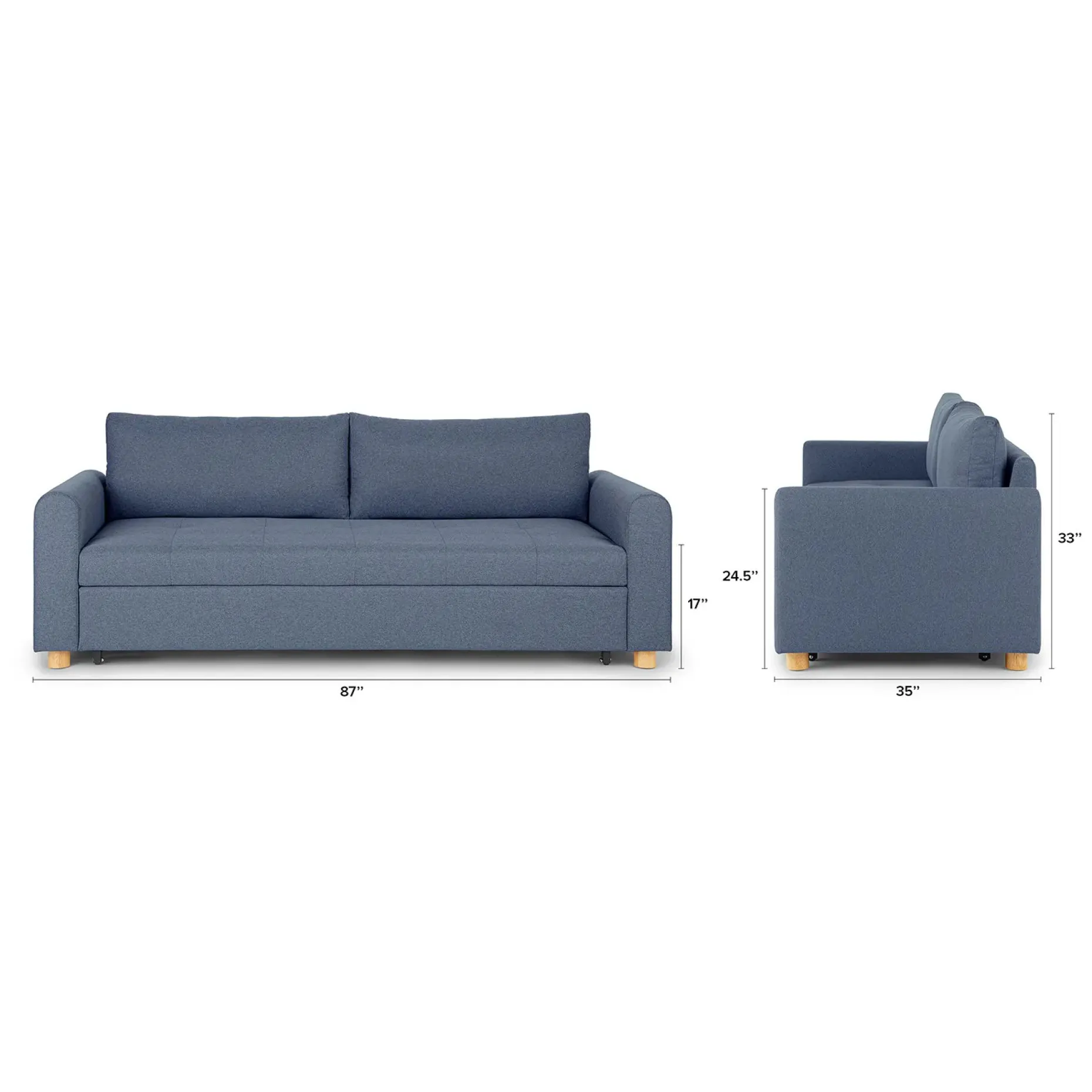 Nordby 87" Sofa Bed - Lull Blue