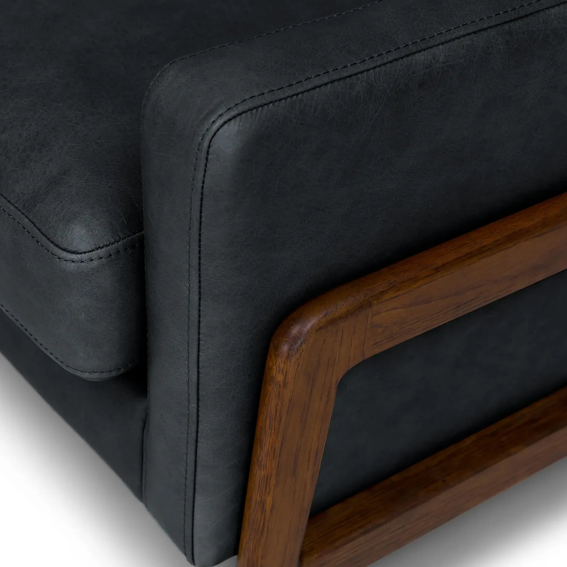 Nord 29" Leather Lounge Chair - Charme Black