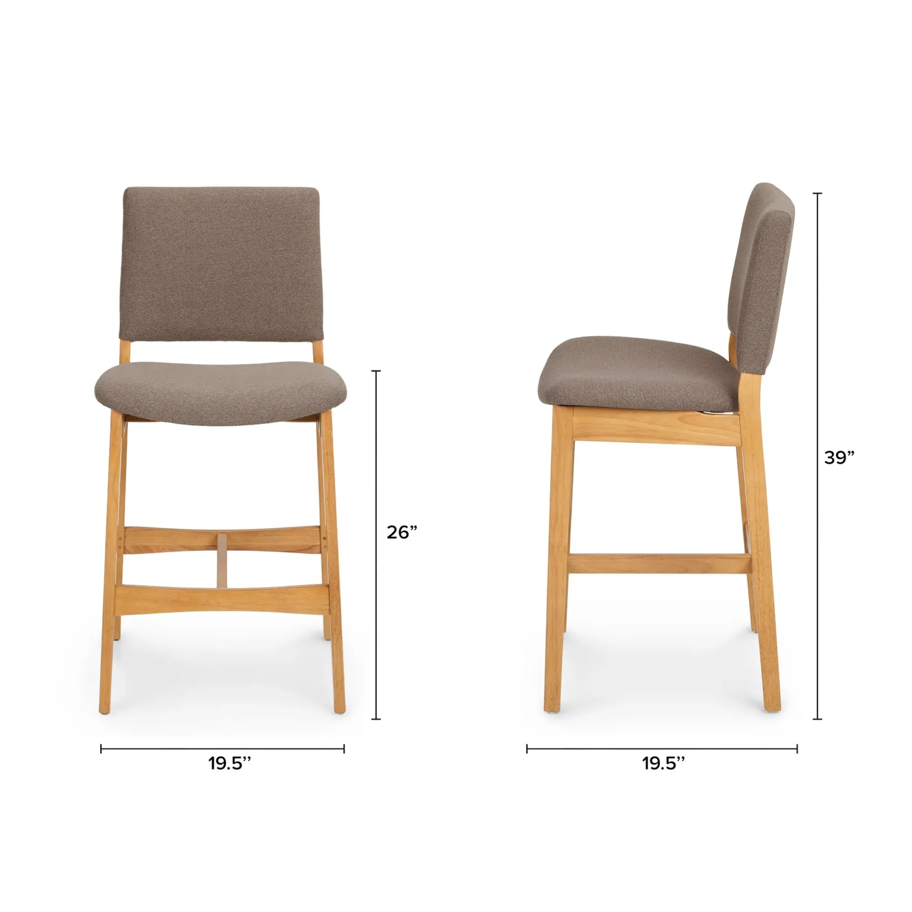 Nosh Counter Stool - Oak and Ratine Brown