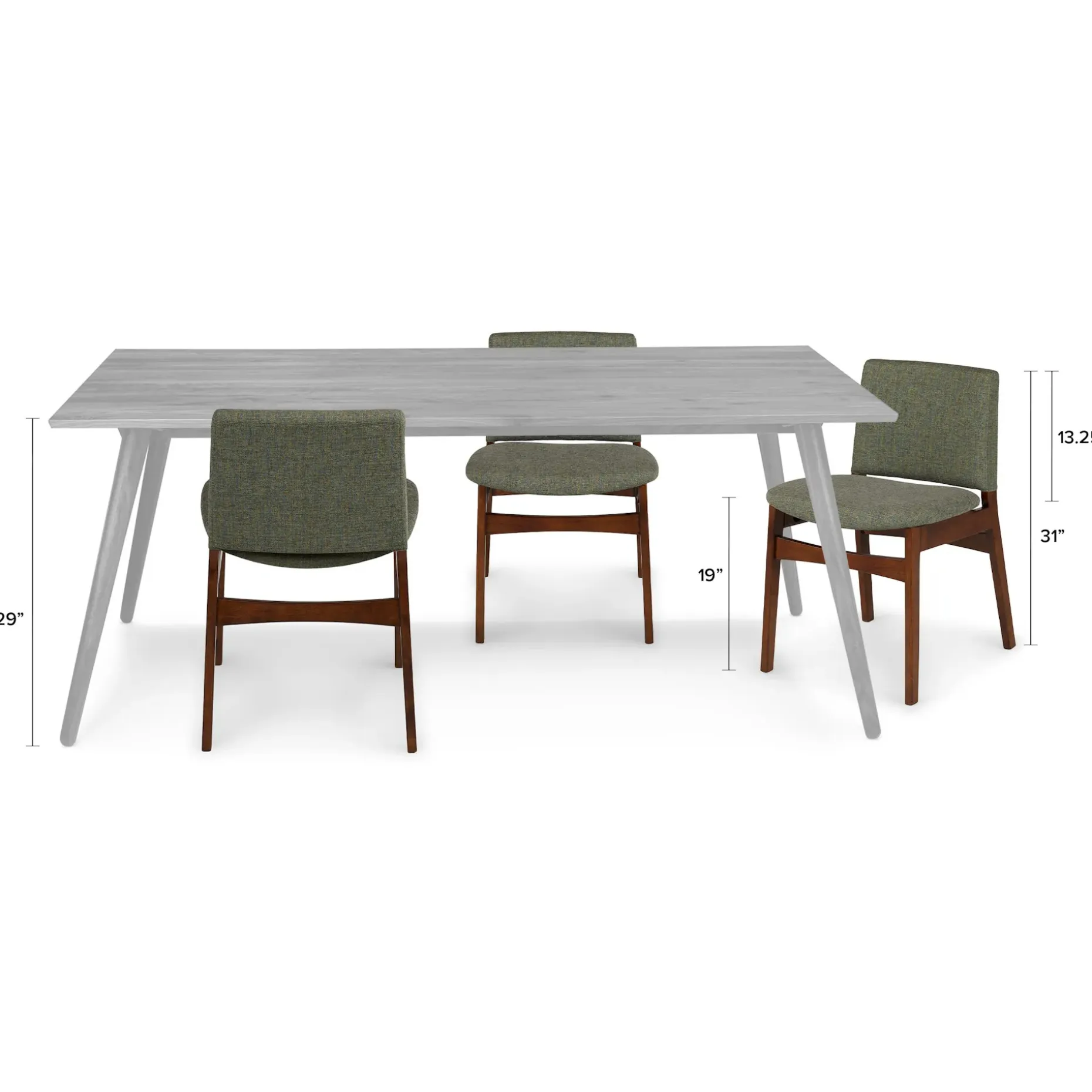 Nosh Dining Chair - Walnut and Hemlock Green