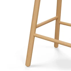 Nurmi Bar Stool - White Oak and Ivory Wool Bouclé