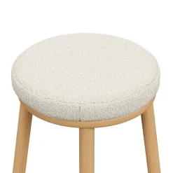 Nurmi Counter Stool - White Oak and Ivory Wool Bouclé