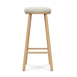 Nurmi Counter Stool - White Oak and Ivory Wool Bouclé