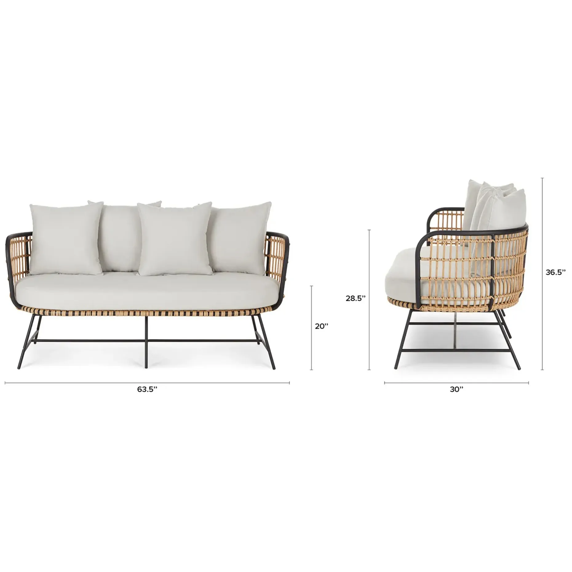 Onya 63.5" Outdoor Loveseat - Lily White